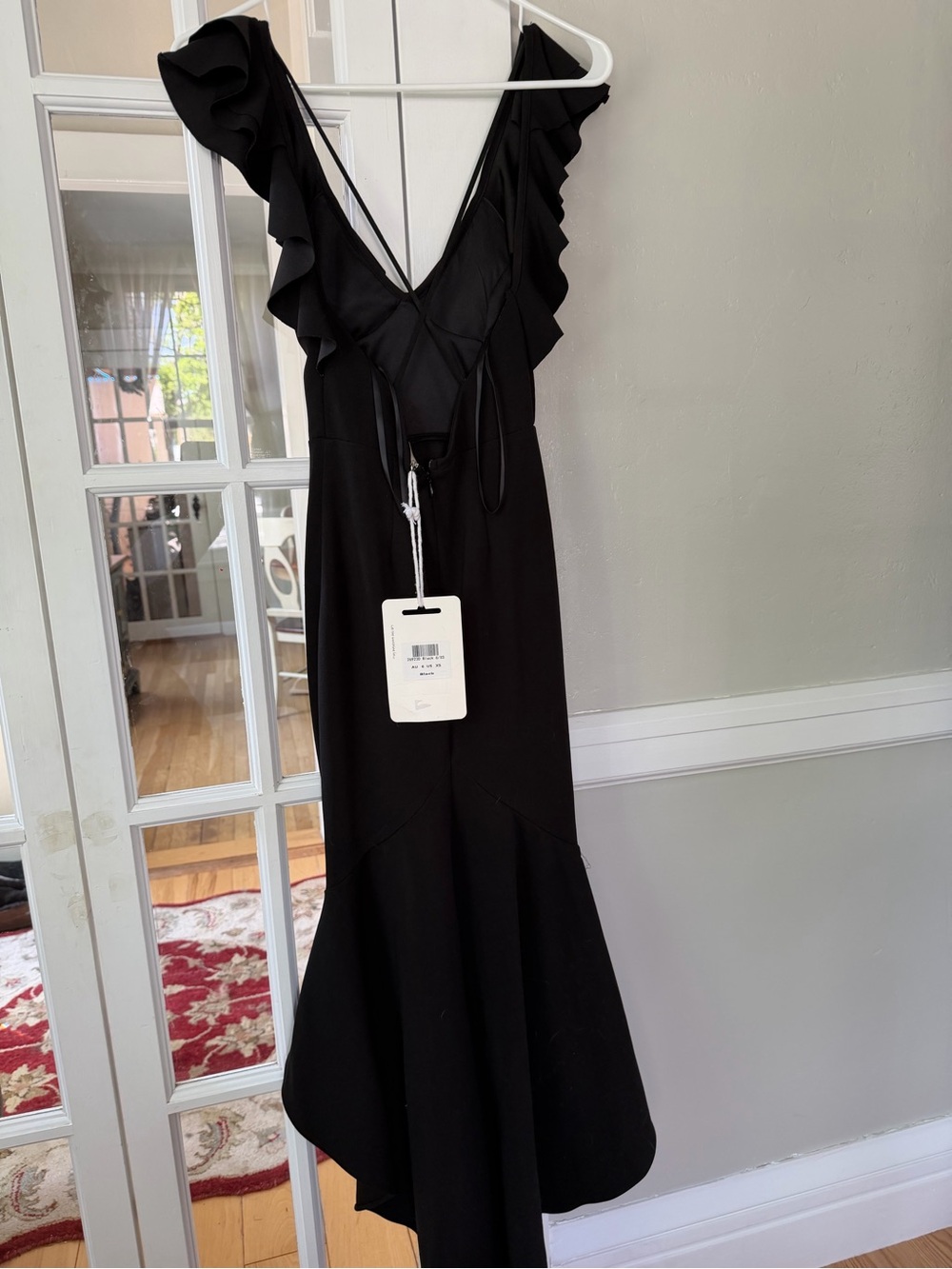Black Ruffle Midi Dress - Picture 5 of 6